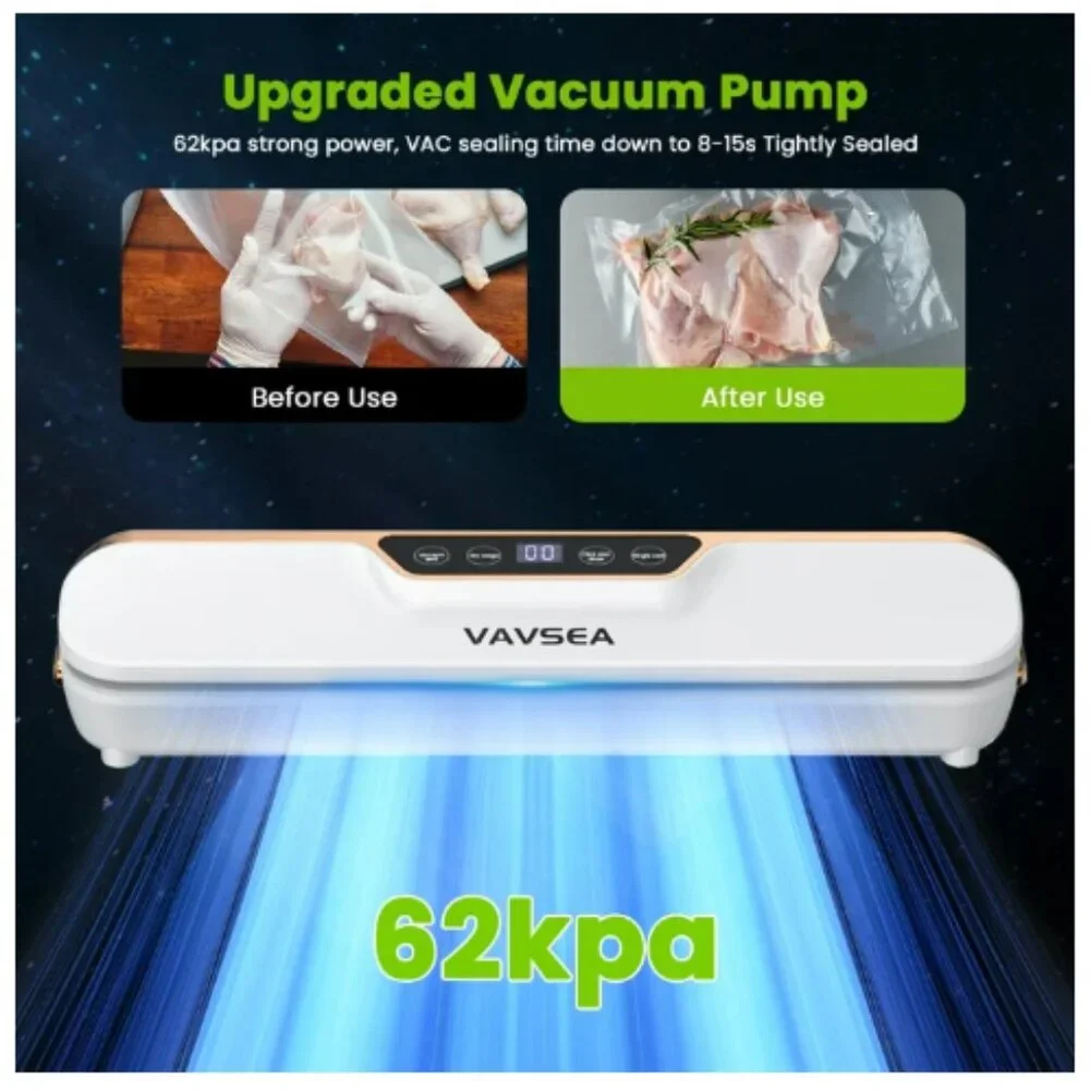 VAVSEA Food 62 Kpa Vacuum Sealer with 4 Modes - New